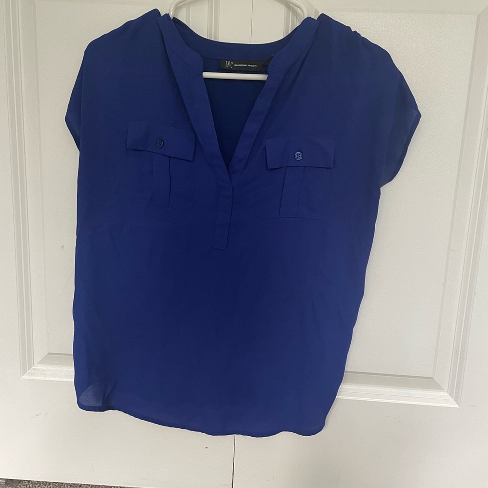 INC Women's Size Small Dark Blue Blouse